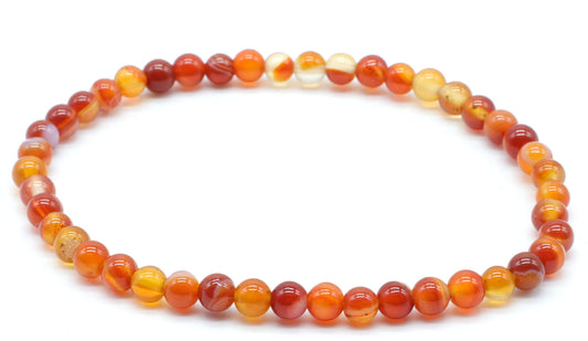 Bracciale Corniola Striata perle 4 mm