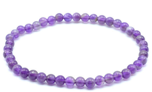 Bracciale Ametista perle 4mm